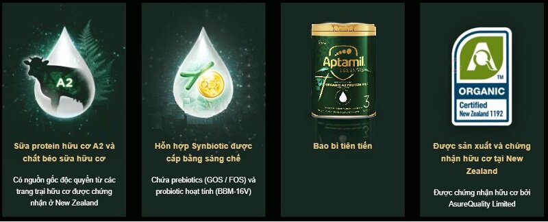 Lý do sữa Aptamil Essensis Organic A2 đắt nhưng rất đáng tiền