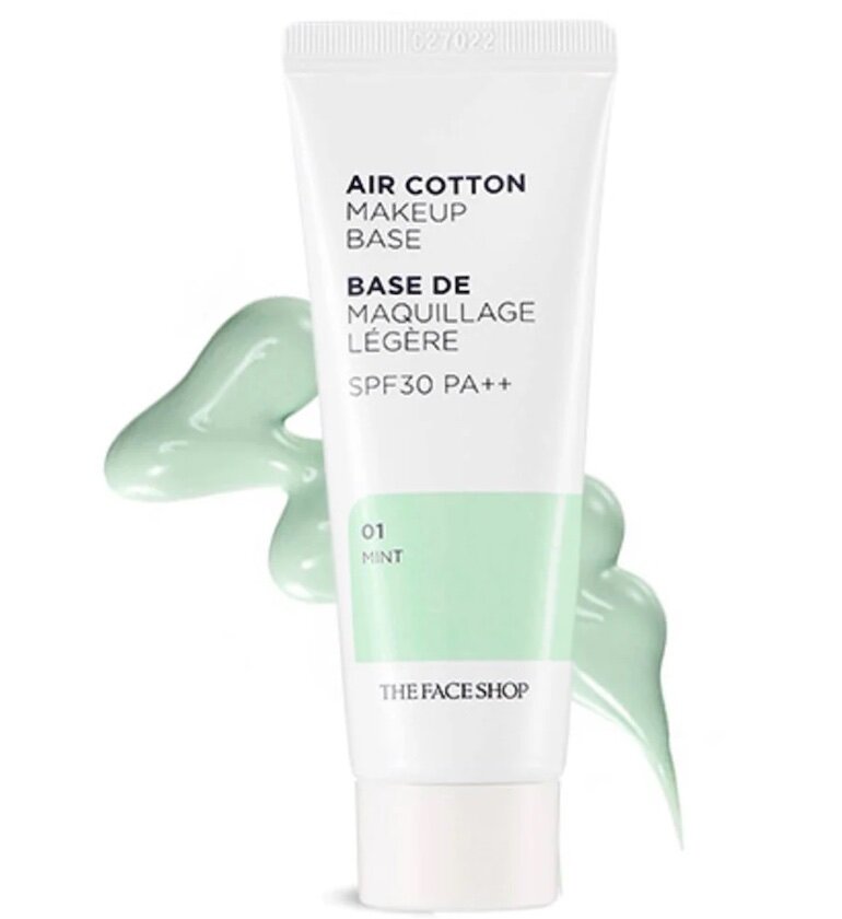 Kem lót The Face Shop Air Cotton Makeup Base SPF30 PA ++01 Mint