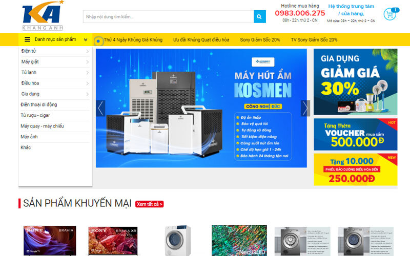 Giới thiệu đôi nét về Điện máy Khang Anh và website dienmaykhanganh.com