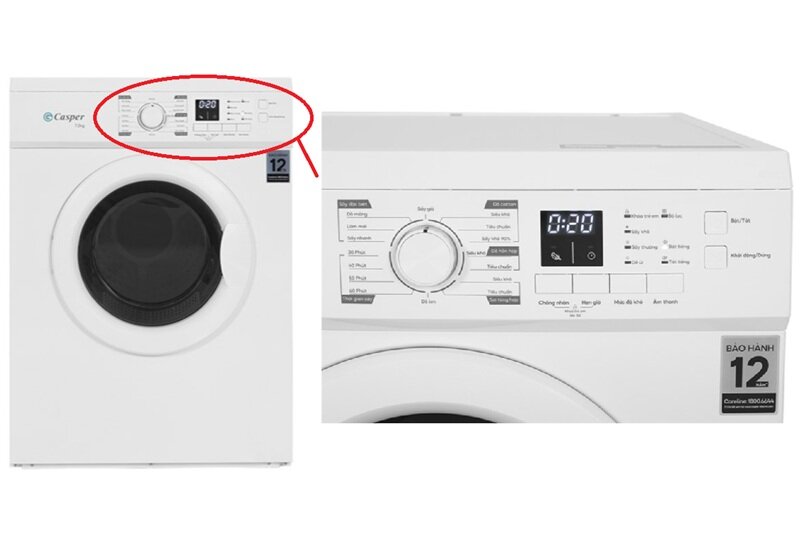 Chỉ 4 triệu đồng, máy sấy quần áo Casper TD-72VWD 