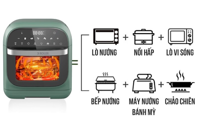 Đặc điểm nổi bật nồi chiên không dầu Roler RA-3122A Steam