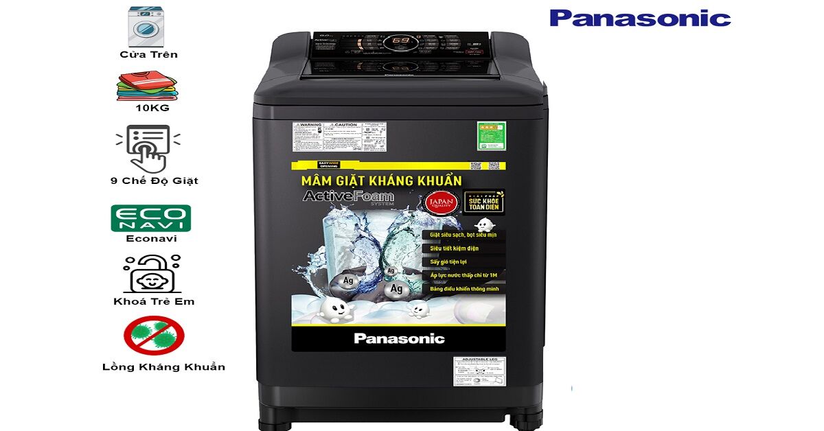 6 lý do bạn nên mua máy giặt Panasonic 10kg cửa trên cho gia đình có từ 5-7 người