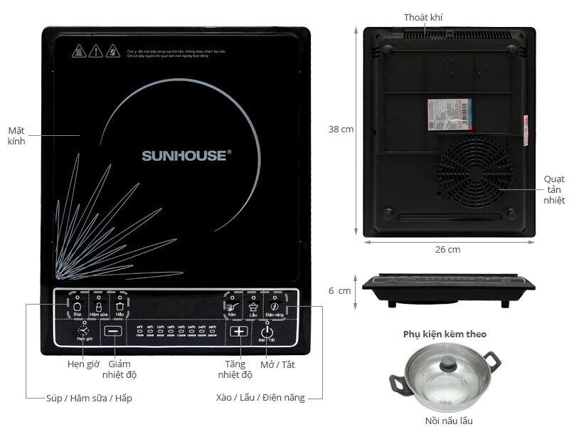 Bếp điện từ cơ Sunhouse SHD6145