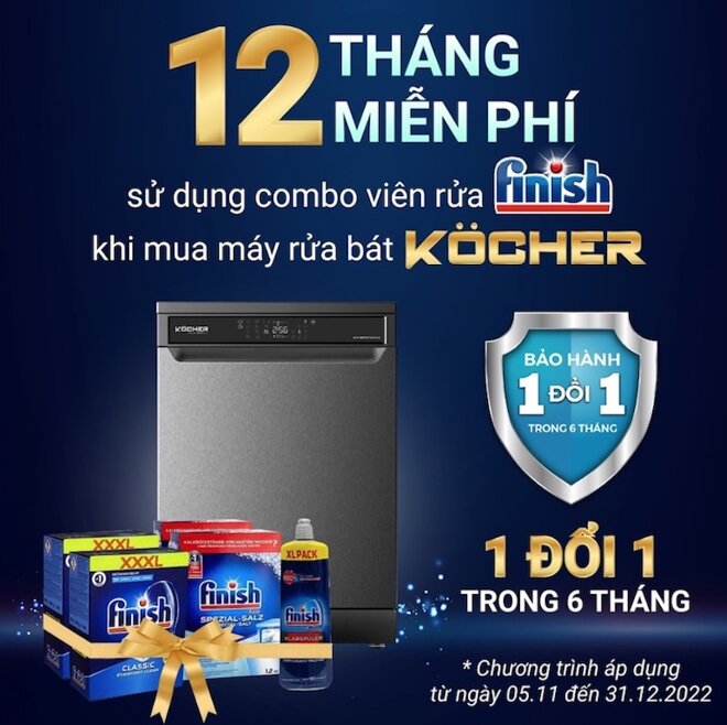 Chương trình khuyến mại của máy rửa bát Kocher