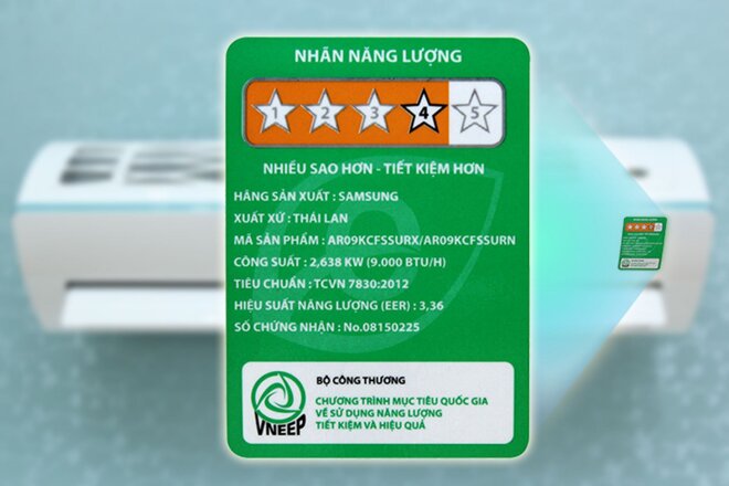 Nhãn năng lượng tiết kiệm điện được cấp bởi Bộ công thương 