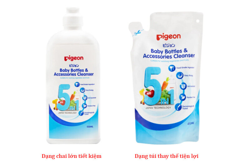 Nước Rửa Bình Sữa Pigeon 5In1