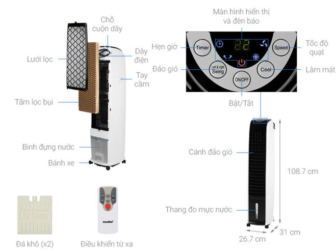 quạt điều hòa comfee cf-ac10ar