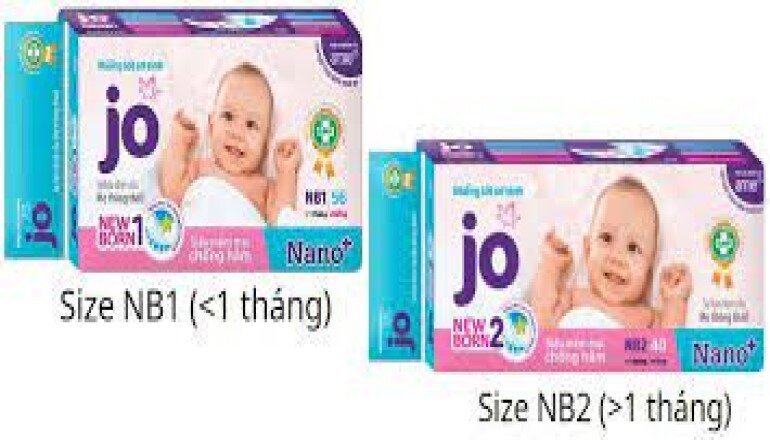 Tã lót cho trẻ sơ sinh Jo có 2 loại Newborn 1 và Newborn 2