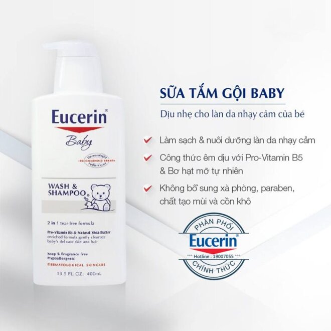 Sữa tắm Eucerin cho bé có tốt không