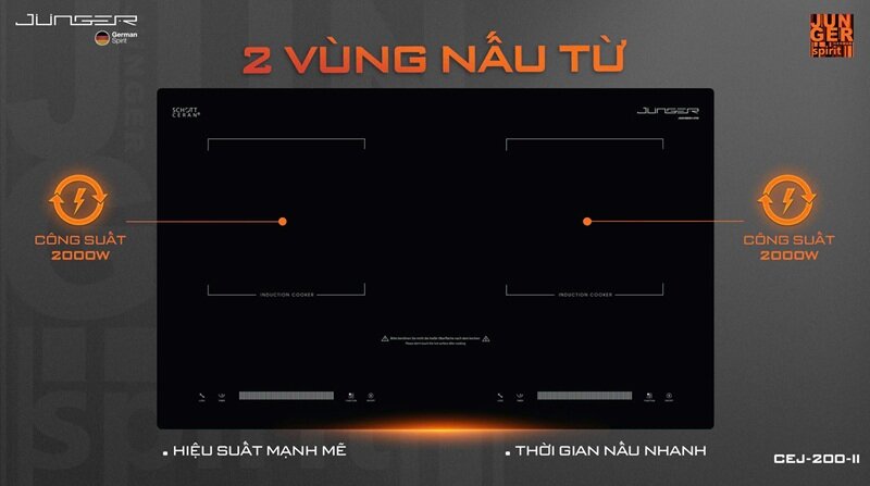 Bếp từ Junger CEJ-200-II giảm giá kịch sàn: Chất lượng châu Âu, rất tiết kiệm điện