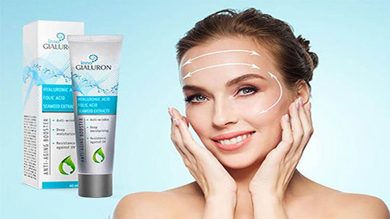 Kem chống lão hóa Inno Gialuron có tác dụng làm mờ các nếp nhăn của da, dưỡng ẩm, cấp ẩm cho da.