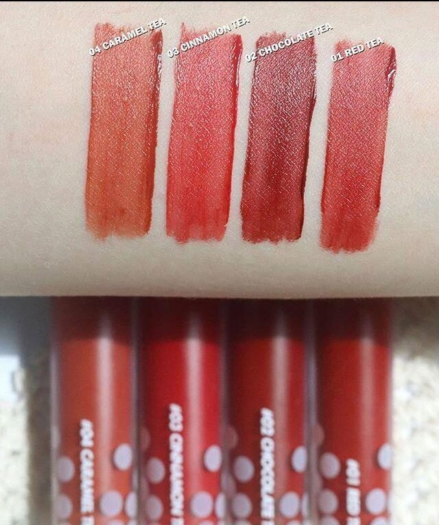 Bảng màu son kem Romand Milk Tea Velvet Tint