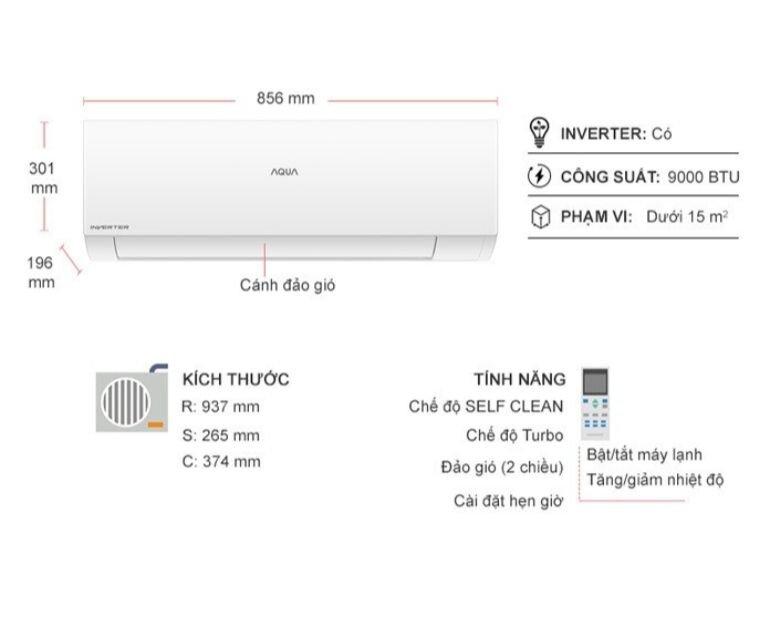 Bản thiết kế điều hòa Aqua AQA-KCRV10XAW