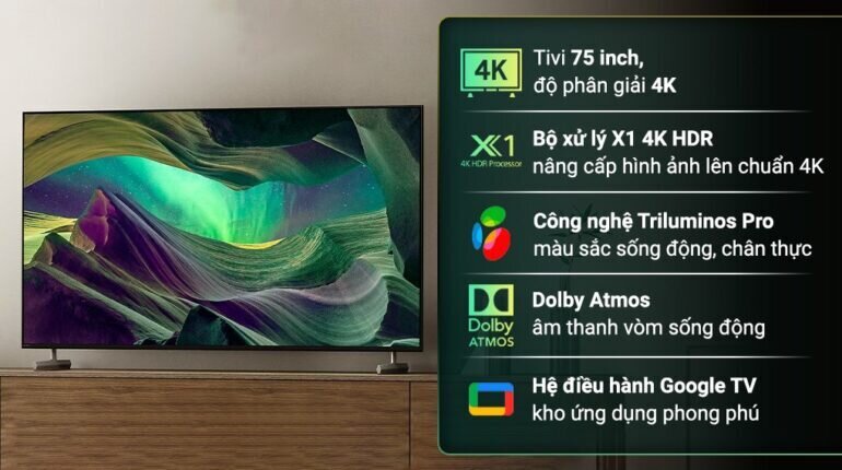 tivi Sony 4K 75 inch KD-75X85L