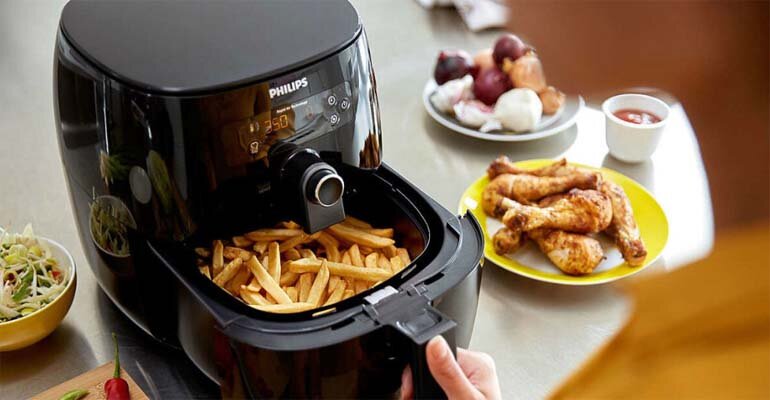 Không nên sử dụng thức ăn đông lạnh trong nồi chiên không dầu nồi chiên không dầu tiết kiệm điện