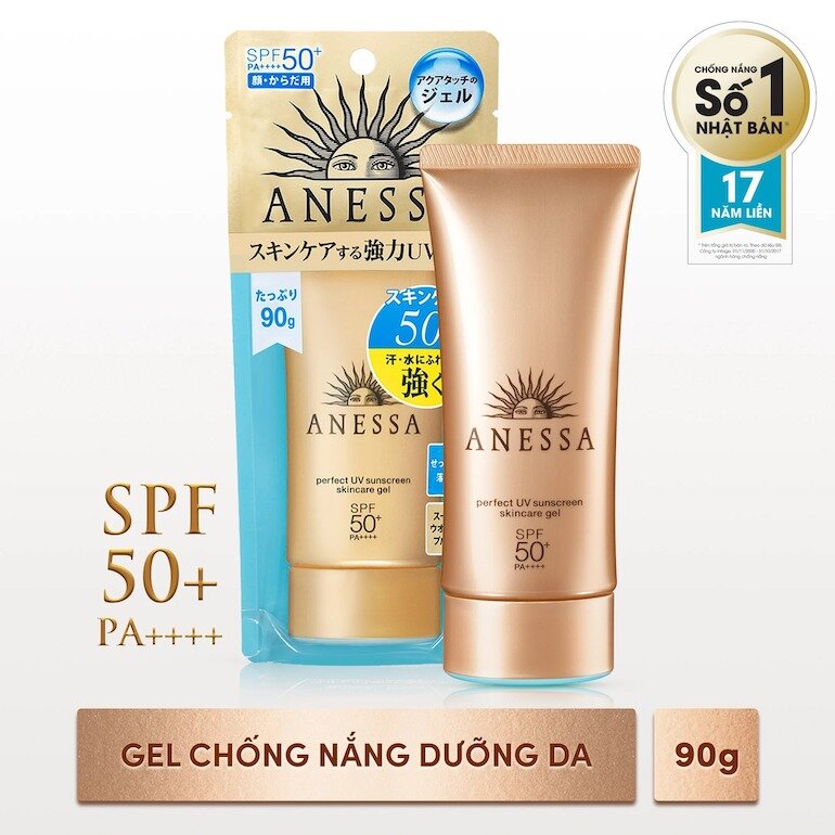 Kem chống nắng cho da khô Anessa Perfect UV Sunscreen Skincare Gel SPF50+, PA++++