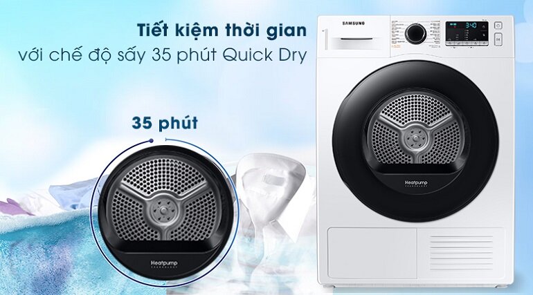 Máy sấy quần áo Samsung 9kg DV90TA240AE/SV