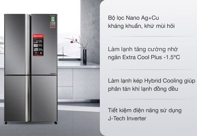 Tìm hiểu những tính năng nổi bật tủ lạnh Sharp Inverter 572 lít SJ-FX640V-SL