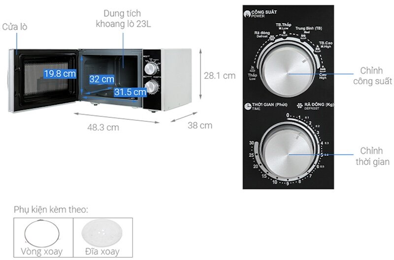 Nhanh chóng hâm nóng thức ăn với lò vi sóng Sharp R-31A2VN-S