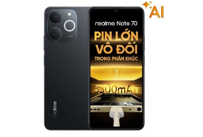 Realme Note 70 giá chỉ từ 2,8 triệu đồng mà sang xịn bất ngờ, pin tới 6300 mAh!