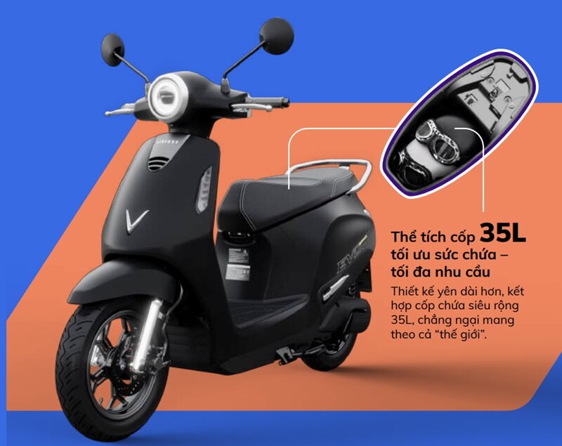 VinFast Evo Grand giá 21 triệu đồng (kèm pin) - xe máy điện pin trâu tới 262 km/lần