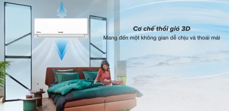 Chế độ gió thổi 3D của điều hòa Funiki HSIC09TMU