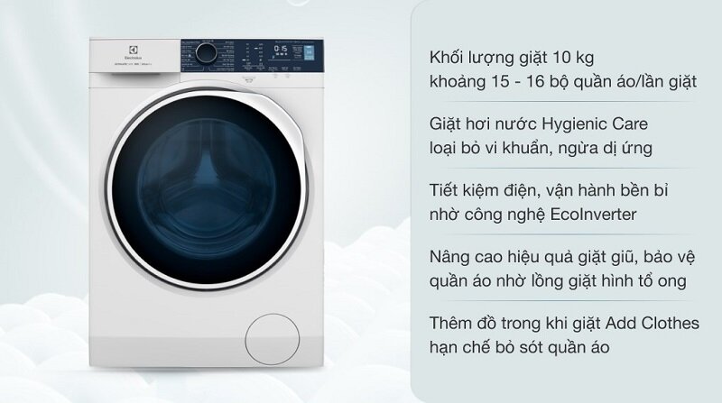 Máy Giặt Cửa Ngang 10Kg Electrolux Ewf1024P5Wb