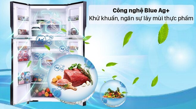 Tủ lạnh Panasonic 4 cánh NR-DZ601YGKV diệt khuẩn, khử mùi tốt