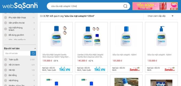 Sữa rửa mặt Cetaphil 125ml giá bao nhiêu?