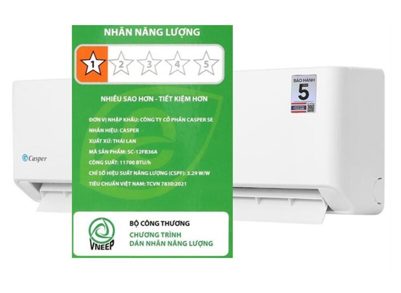 Casper SC-12FB36A giá chỉ 3,8 triệu đồng, điều hòa 12000 BTU cho phòng tới 20m2