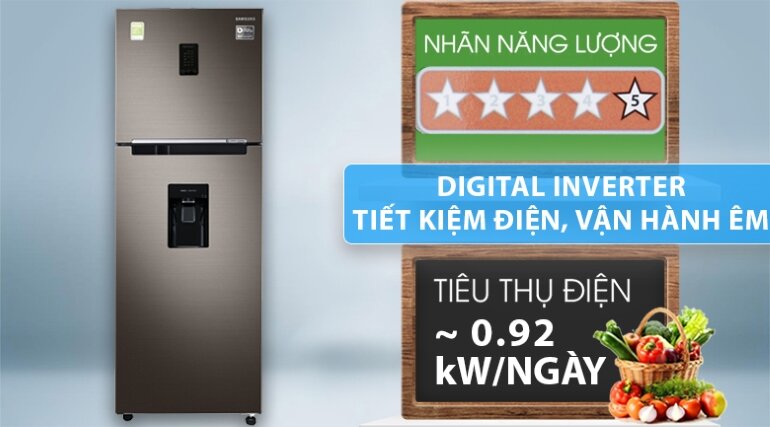 Tủ lạnh Samsung Inverter 319 lít RT32K5930DX/SV tiết kiệm tối đa điện năng