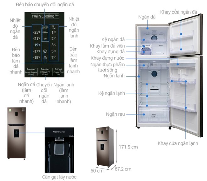 Lựa chọn nhiệt độ thích hợp khi sử dụng tủ lạnh Samsung Inverter 319 lít RT32K5930DX/SV