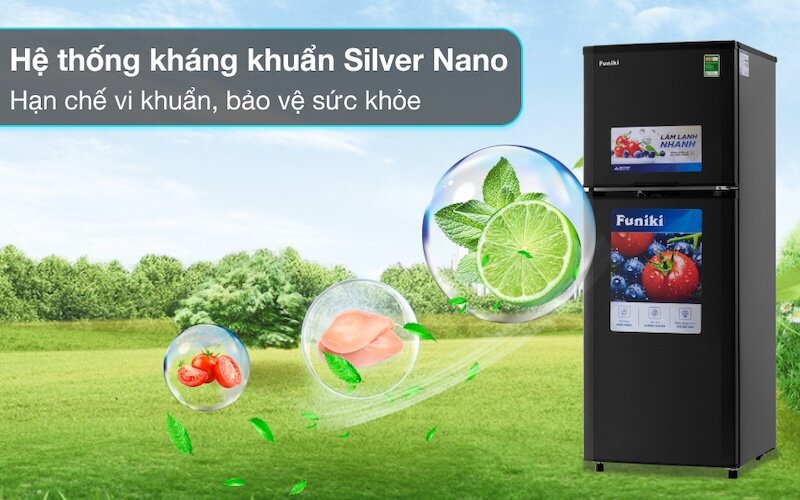 Tủ lạnh Funiki 209 lít HR T6209TDG có dung tích nhỏ, phù hợp cho 2 - 3 người sử dụng