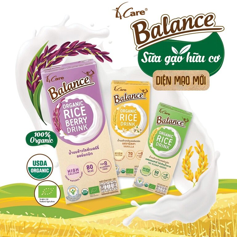 Các loại sữa gạo hữu cơ 4Care Balance