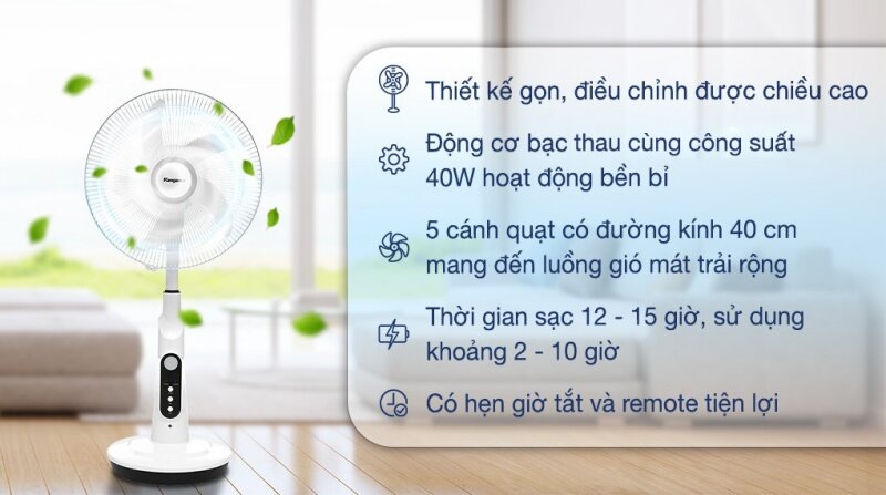 Đánh giá quạt sạc Kangaroo KG738 - Lý tưởng để chống nóng khi mất điện