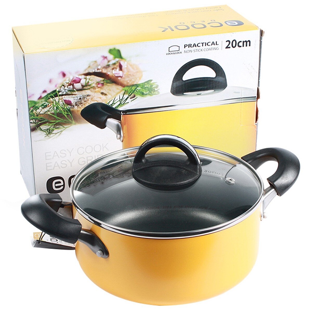 Nồi E-Cook Deco bằng nhôm 20cm Lock&Lock LED2202Y-IH.