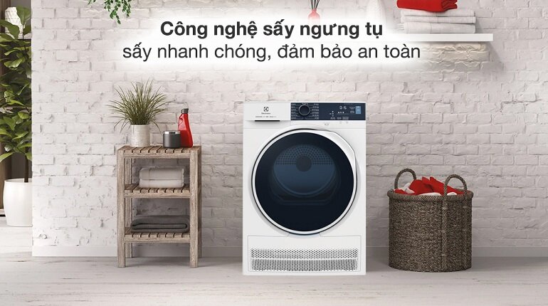 Máy sấy quần áo ngưng tụ Electrolux 8 kg EDC804P5WB