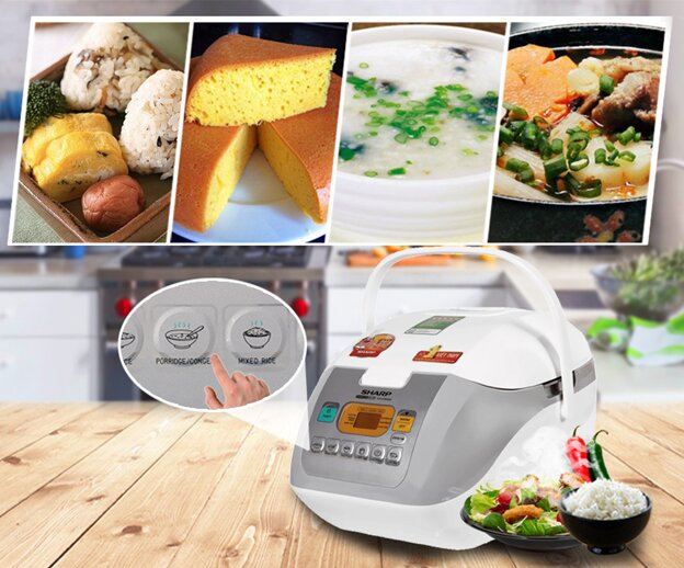 Nồi cơm điện tử Sharp và Toshiba đều có chức năng nấu đa dạng