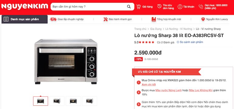 Lò nướng đối lưu Sharp EO-A383RCSV-ST