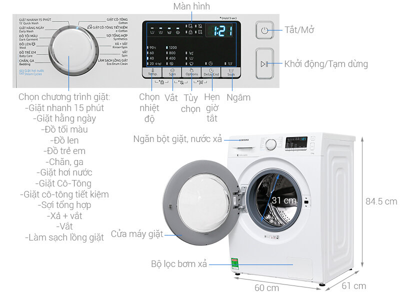 Samsung WW80J52G0KW/SV