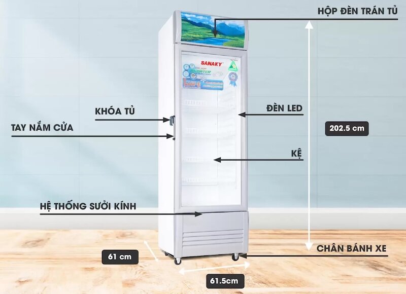 Ưu nhược điểm của tủ mát Sanaky Inverter 1 cánh 400 lít VH-408K3L