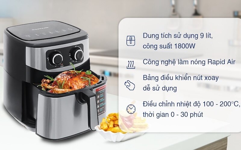 Khám phá thế giới ẩm thực mới với nồi chiên không dầu Sunhouse SHD4035