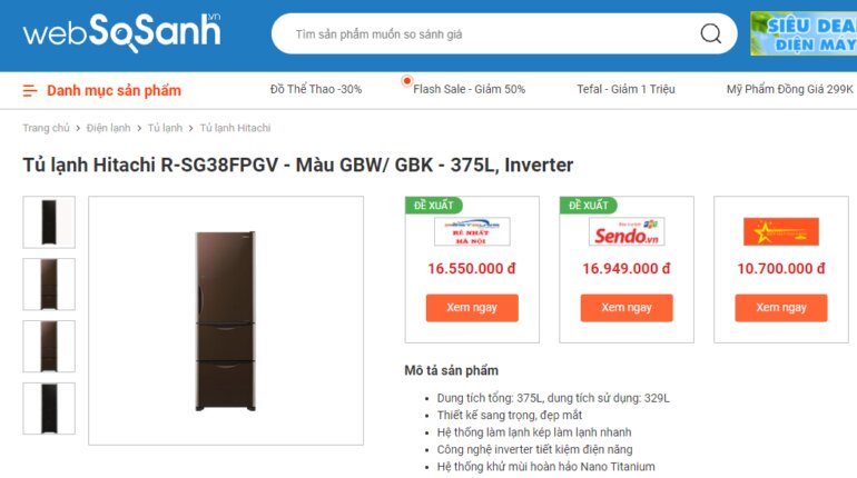 Có nên mua tủ lạnh 3 cánh Hitachi R-SG38FPGV (GBW) 375L sử dụng không?