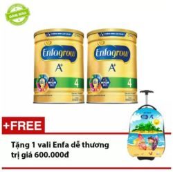 Bộ 2 lon sữa Enfagrow A + 4 1,75kg - Vali du lịch Enfa dễ thương miễn phí