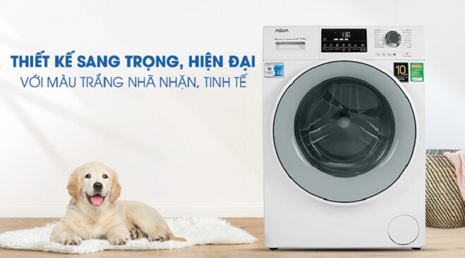 Máy giặt Aqua cửa ngang inverter 8,5kg AQD-D850EW: Giá chỉ 4 triệu đồng mà rất 