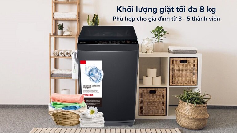 Máy có khối lượng giặt 8kg