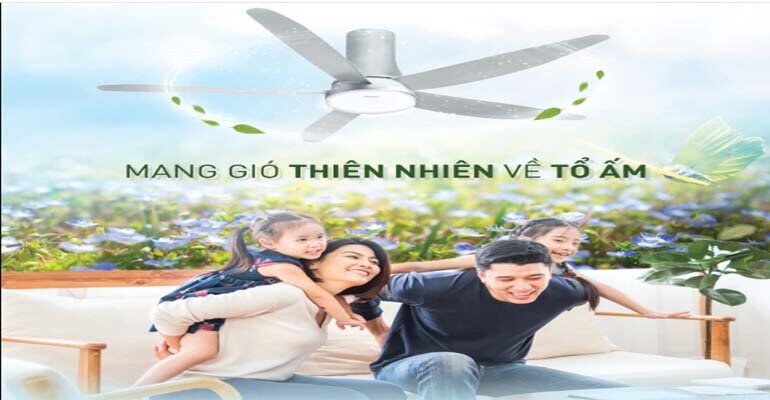 Quạt trần Panasonic 5 cánh tích hợp đèn led F-60UFN sử dụng công nghệ gió tự nhiên 1/f Yuragi quạt trần Panasonic F-60UFN