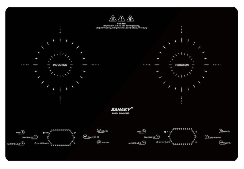 Bếp từ đôi Sanaky SNK-232WBT thiết kế tối giản, tính năng hiện đại