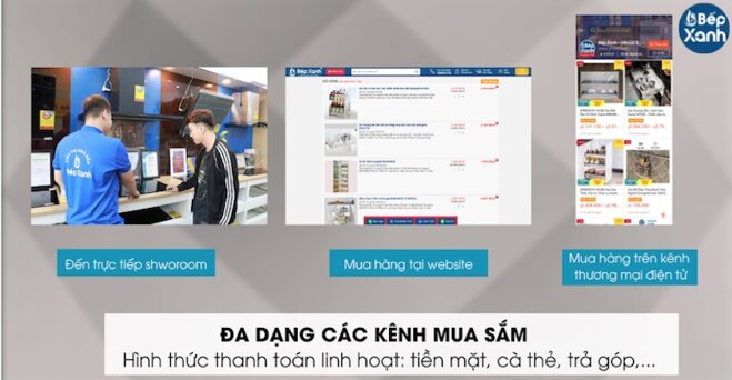 Các hình thức mua sắm phụ kiện nhà bếp tại Bếp Xanh