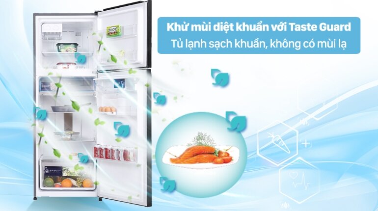 Tủ lạnh Electrolux Inverter 312L ETB3460K-H ngăn chặn mùi hôi từ thực phẩm bên trong tủ lạnh